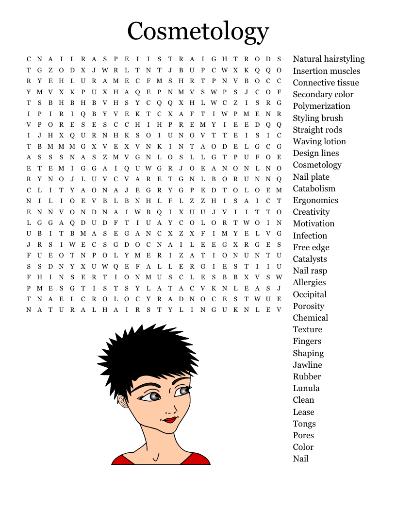 Cosmetology word search