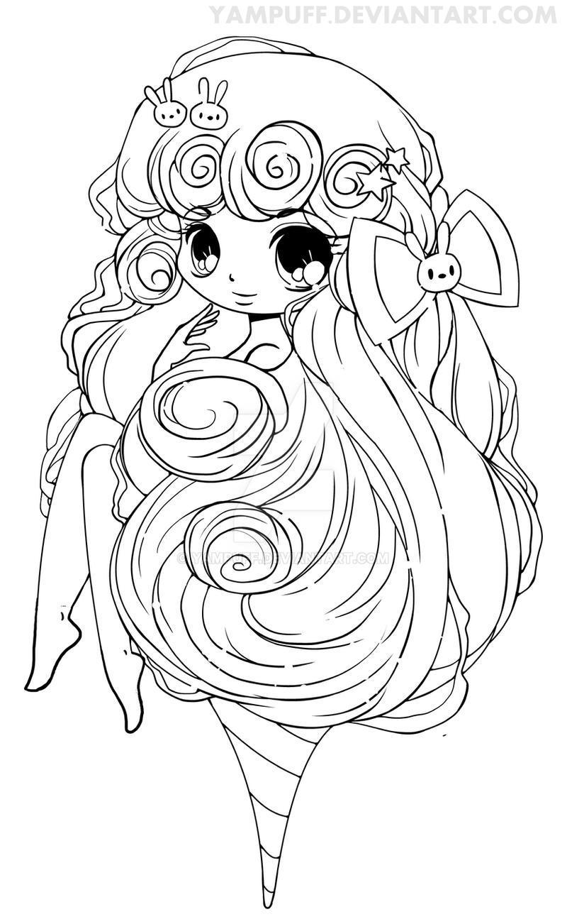Cotton candy lineart by yampuff on