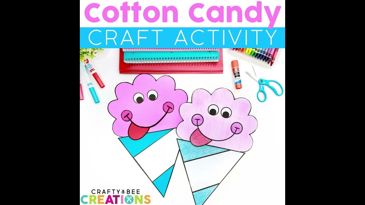 Adorably simple cotton candy craft for young kids