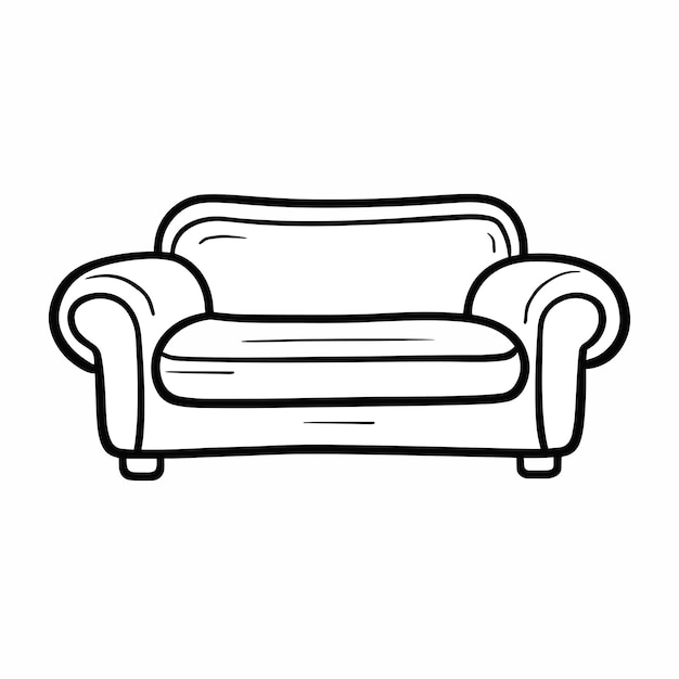 Premium vector the vector of a hand drawn coloring book sofa
