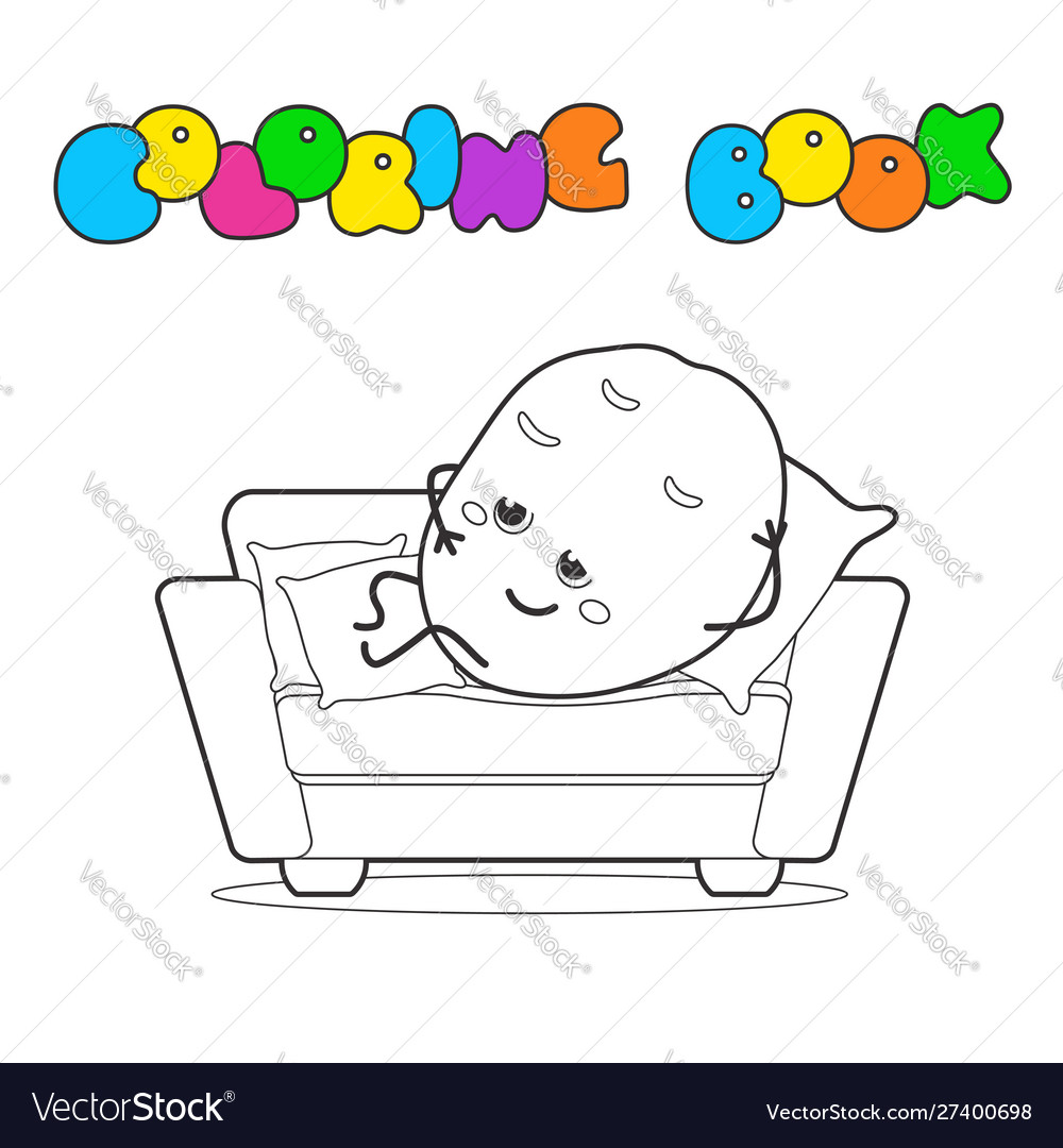 Couch potato funny coloring book royalty free vector image