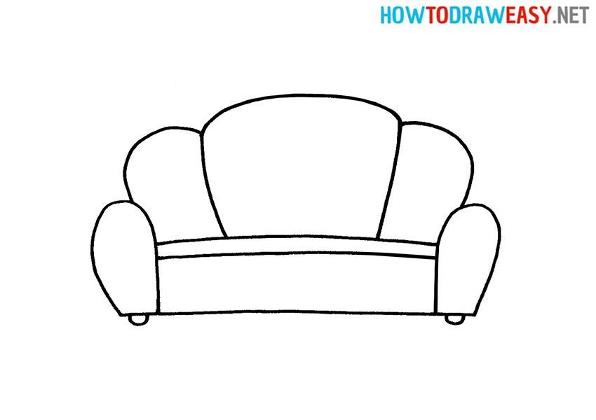 How to draw a couch sofa drawing easy drawings for kids easy drawings