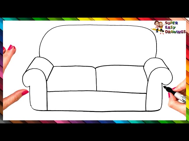 How to draw a sofa step by step ðï sofa drawing easy
