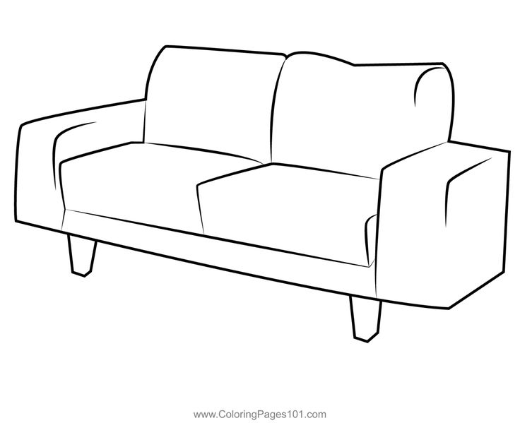 Seater couch coloring page free furniture coloring pages color
