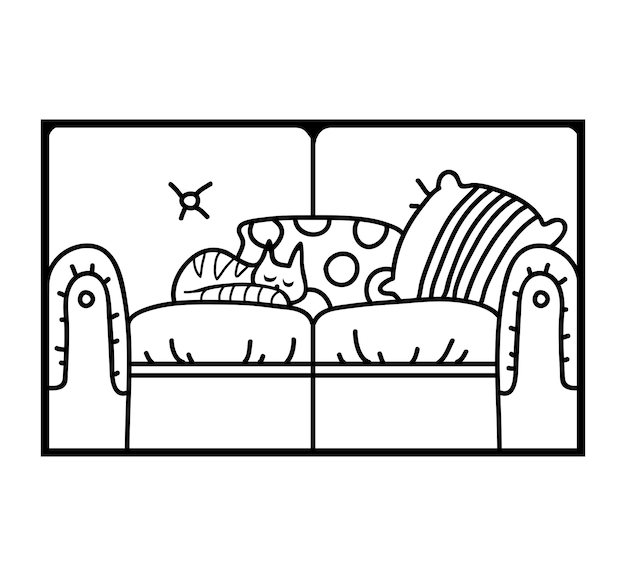 Premium vector coloring book for children sofa