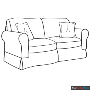 Couch coloring page easy drawing guides