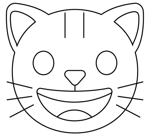 Cat face emoji coloring page free printable coloring pages