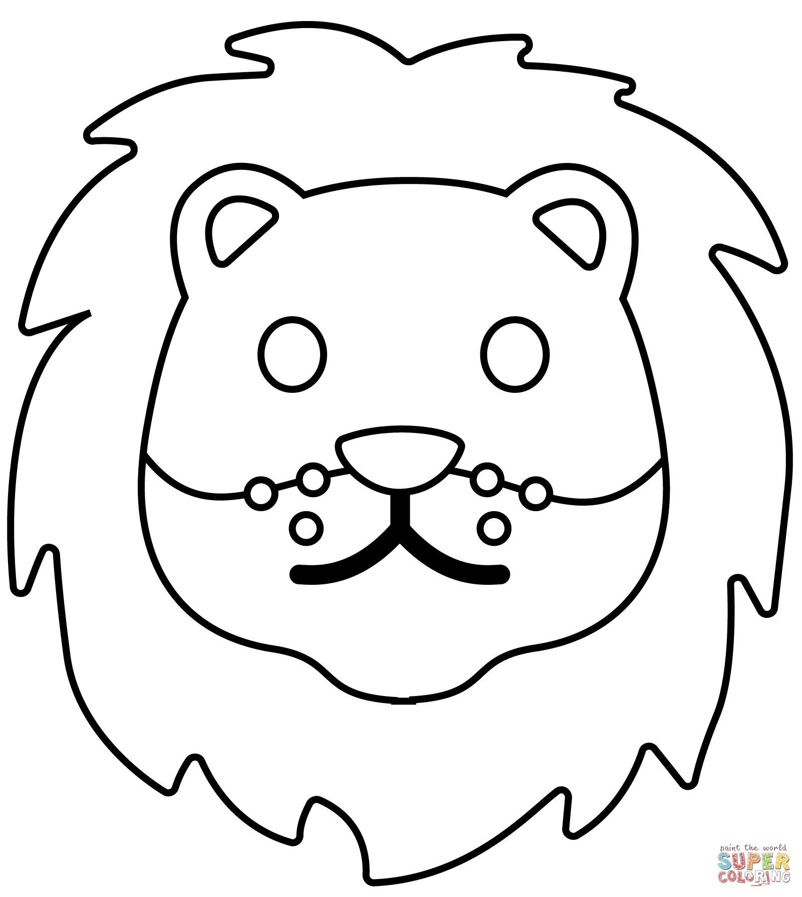 Lion emoji coloring page free printable coloring pages
