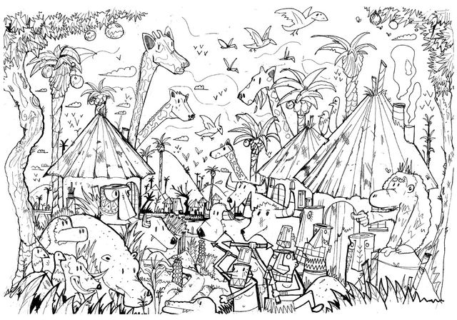 Moncoloriage la savane
