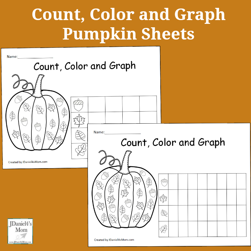 Count color and graph pumpkin sheets