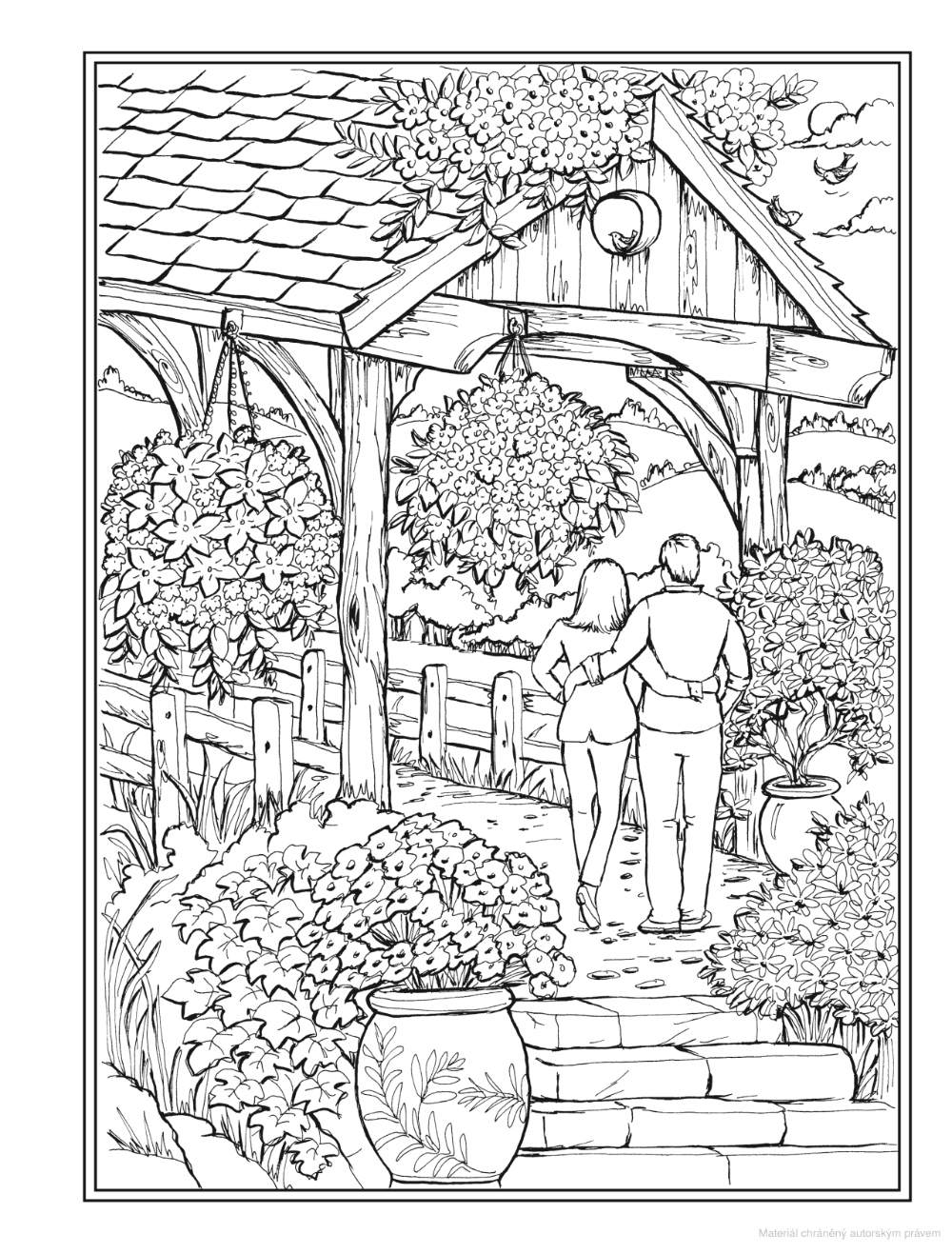 Creative haven romantic country scenes coloring book