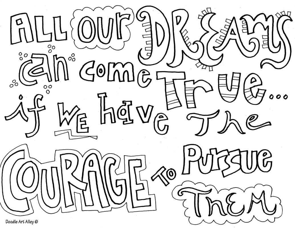 Courage quote coloring pages