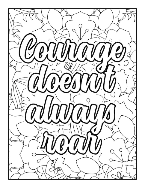 Premium vector motivational quotes coloring page inspirational quotes coloring page coloring page for adults