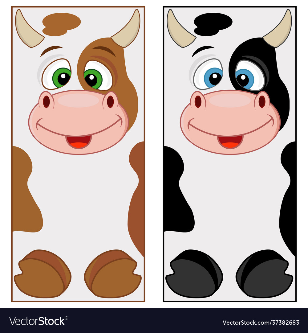Bookmark for a book in form cow set royalty free vector