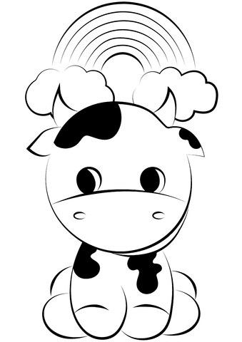Cute baby cow coloring page free printable coloring pages