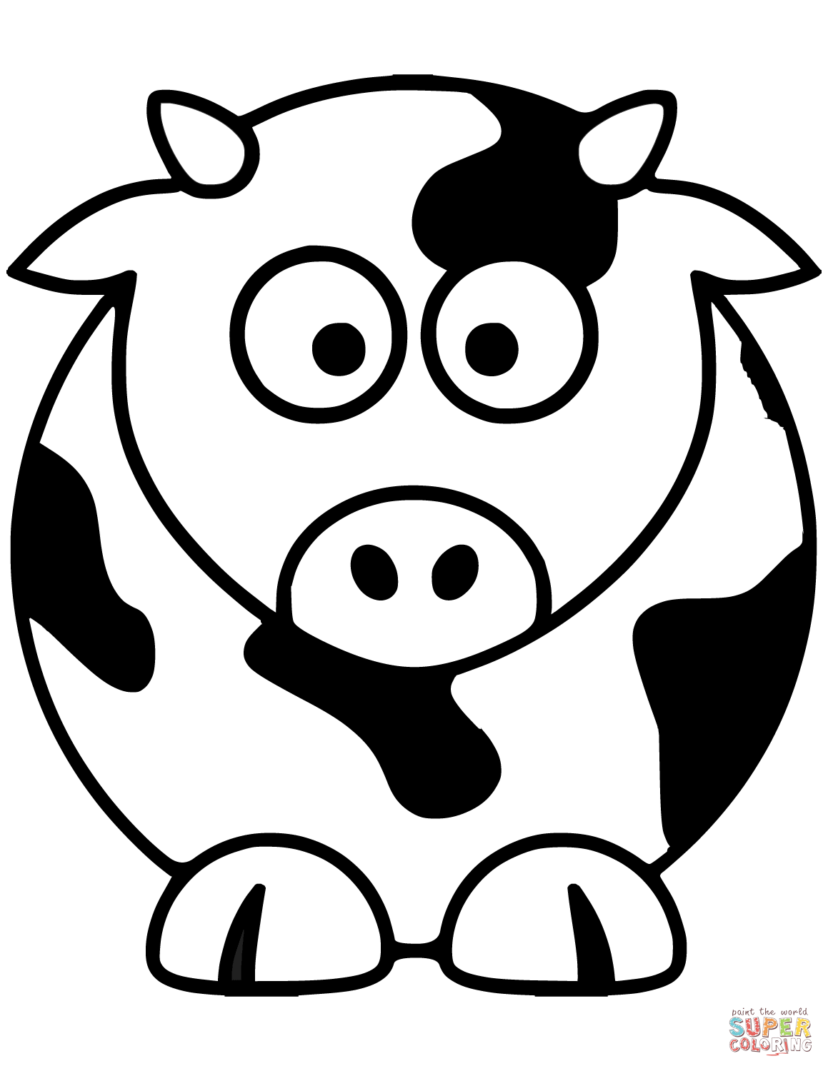 Cartoon cow coloring page free printable coloring pages