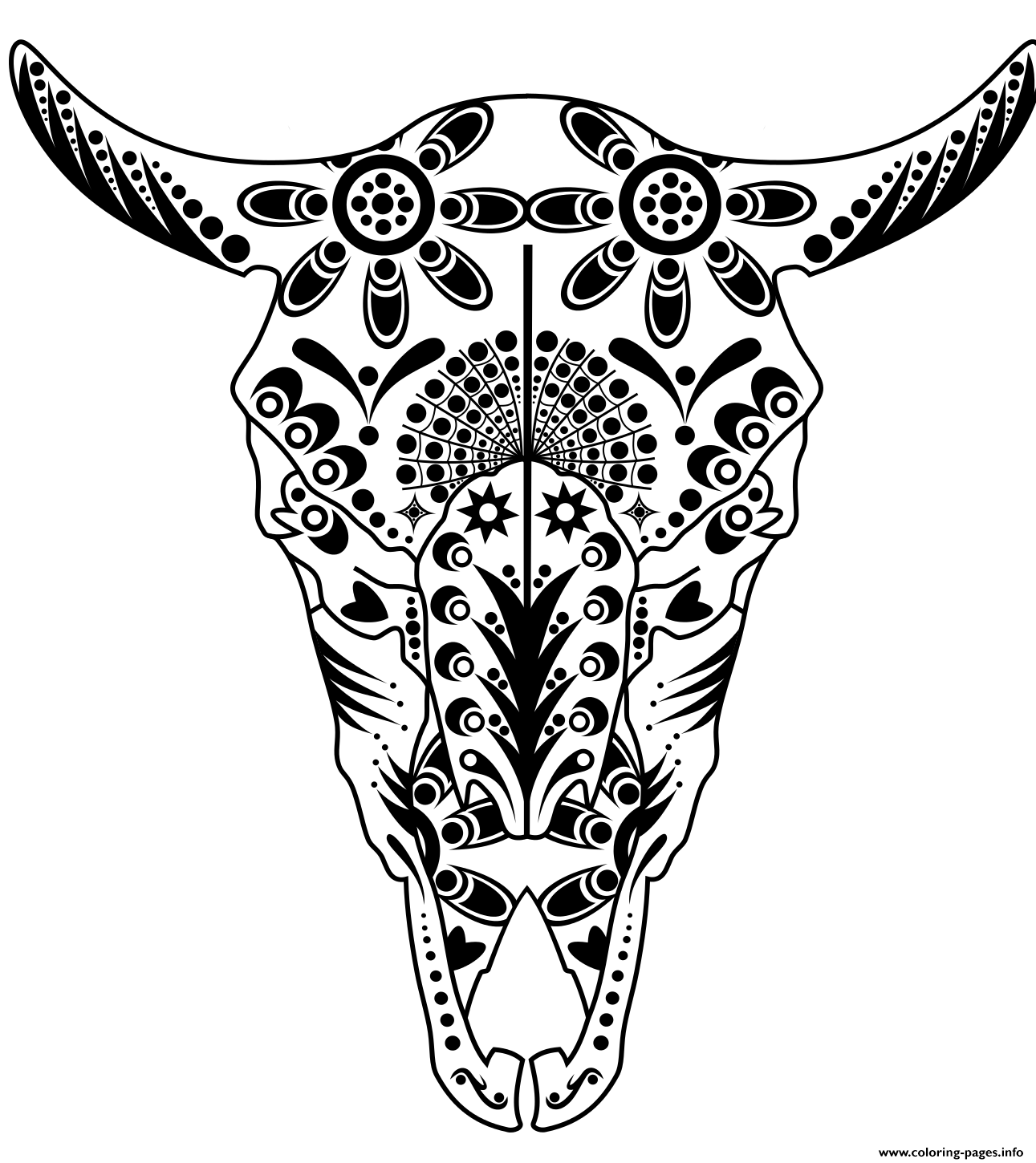 Print cow sugar skull pitbull advanced calavera coloring pages skull coloring pages butterfly coloring page cow skull art