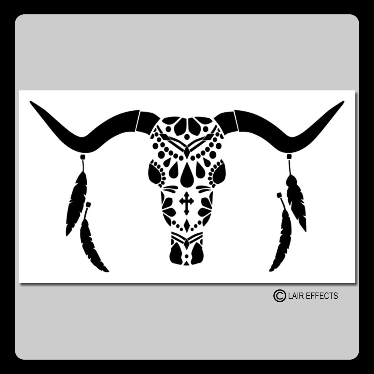 X sugar skulldecorative cowbull head stencil day of deadhalloweenanimal