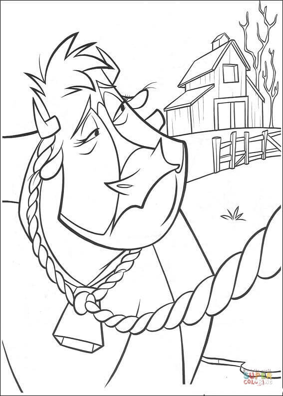 The cow with rope on his neck coloring page free printable coloring pages