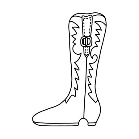 Cowboy boot coloring page cliparts stock vector and royalty free cowboy boot coloring page illustrations
