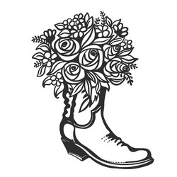 Cowboy boot print vector images over