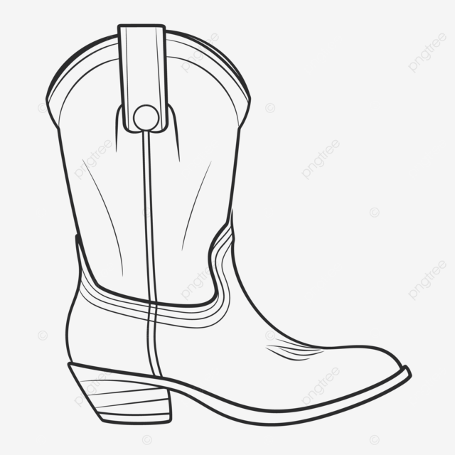 Boot drawing for kids free cowboy shoe coloring page outline sketch vector cow drawing wing drawing cowboy drawing png and vector with transparent background for free download