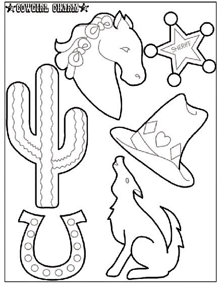 Cowgirl charm coloring page wild west crafts cowboy crafts free coloring pages