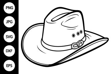 Outline cowboy hat svg coloring page