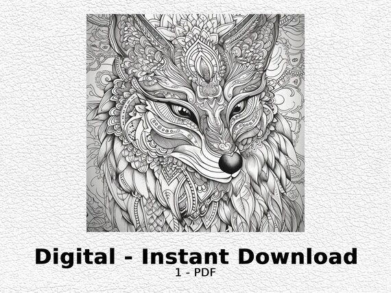 Coyote coloring page digital coyote pages for kids coyote printable coloring page animals coloring sheets