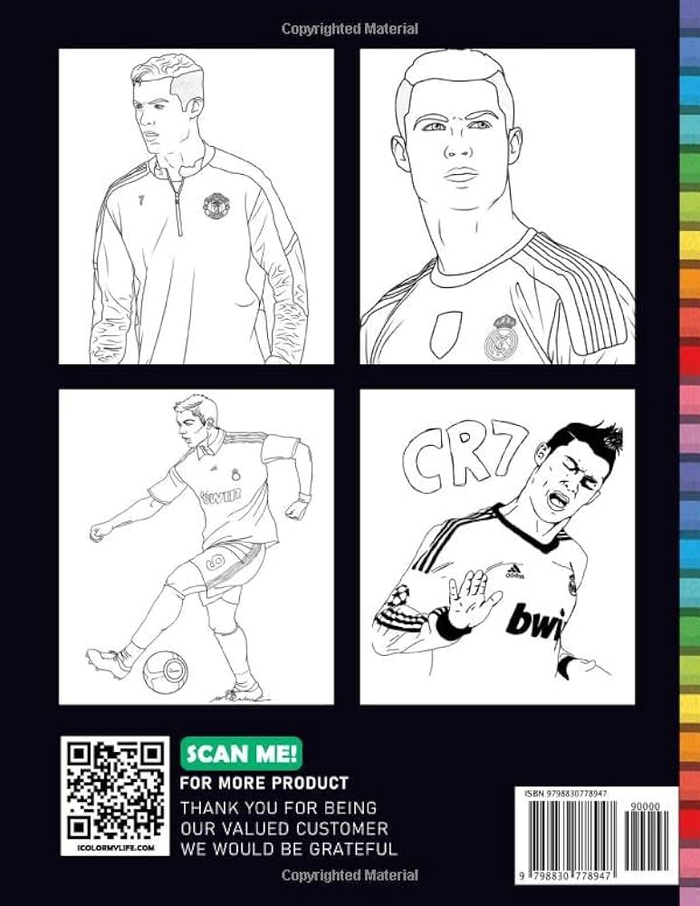 Cristiano ronaldo coloring book an awesome gift for those who are into ronaldo an effective way to relax and boost creativity stephen iphigenia robert books