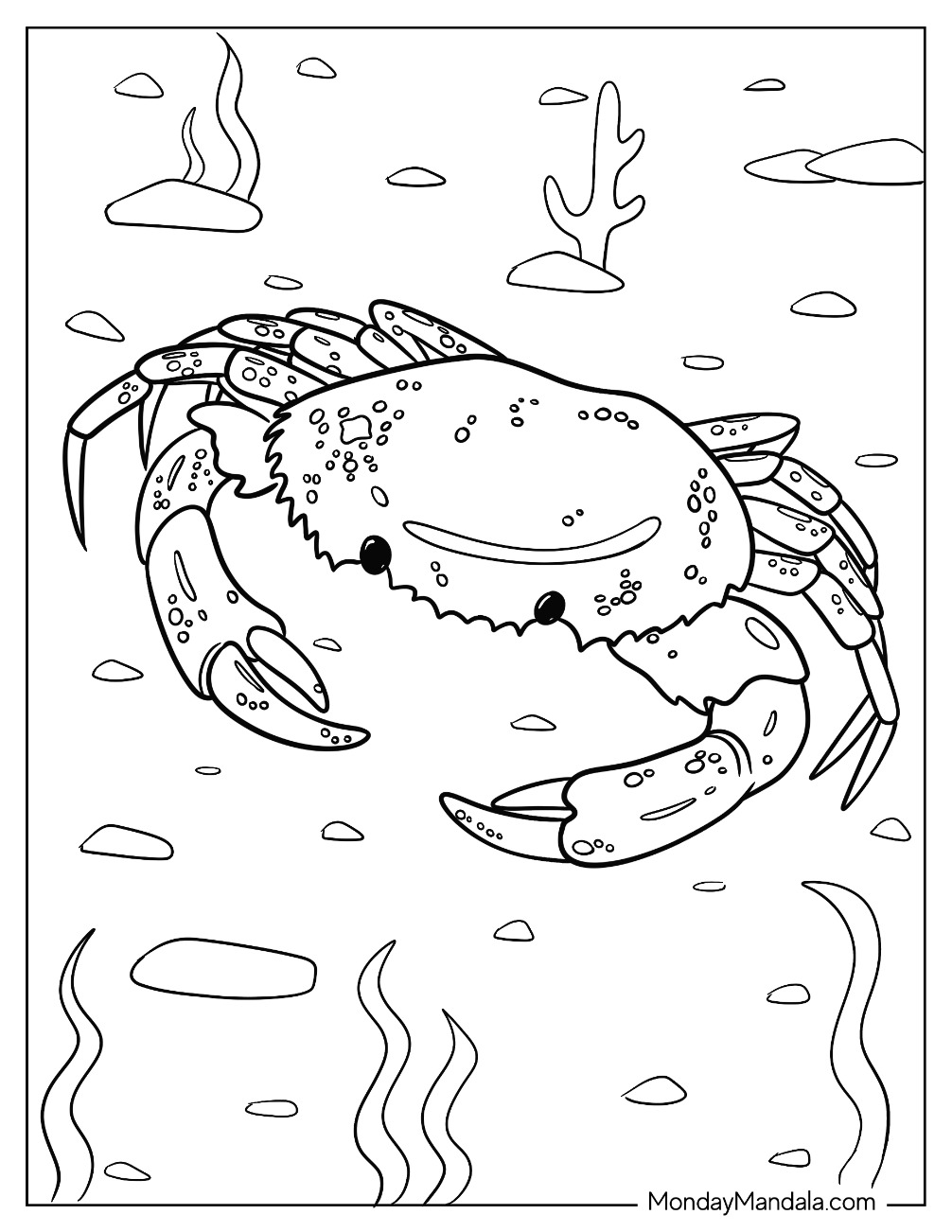 Crab coloring pages free pdf printables
