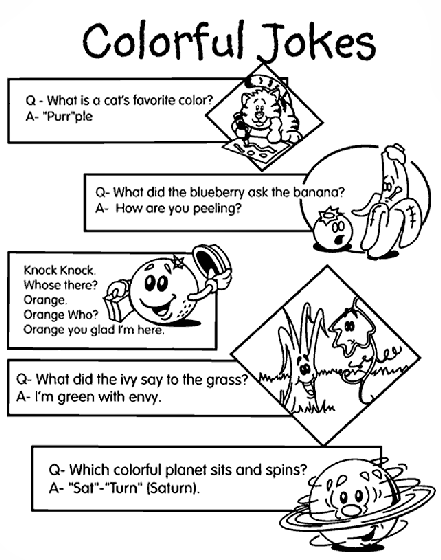 Colorful jokes coloring page