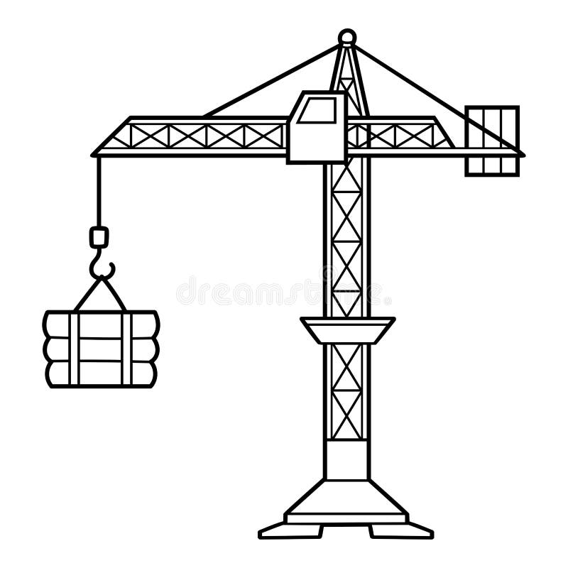 Tower crane coloring page stock illustrations â tower crane coloring page stock illustrations vectors clipart