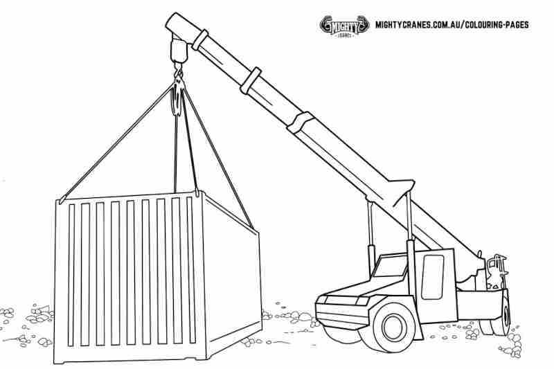 Free kids colouring page franna mobile crane at