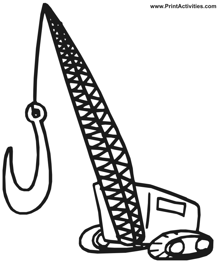 Truck coloring page cartoonish crane truck