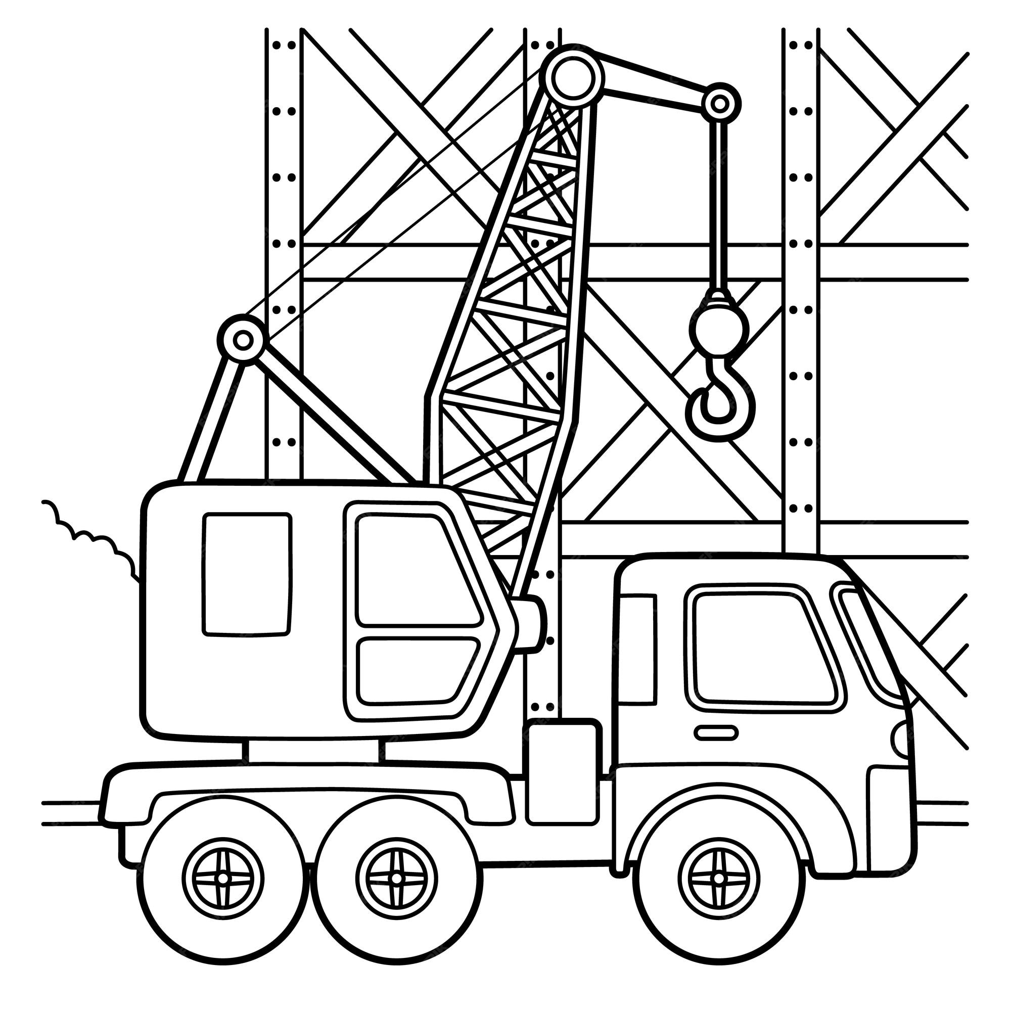 Premium vector crane coloring page