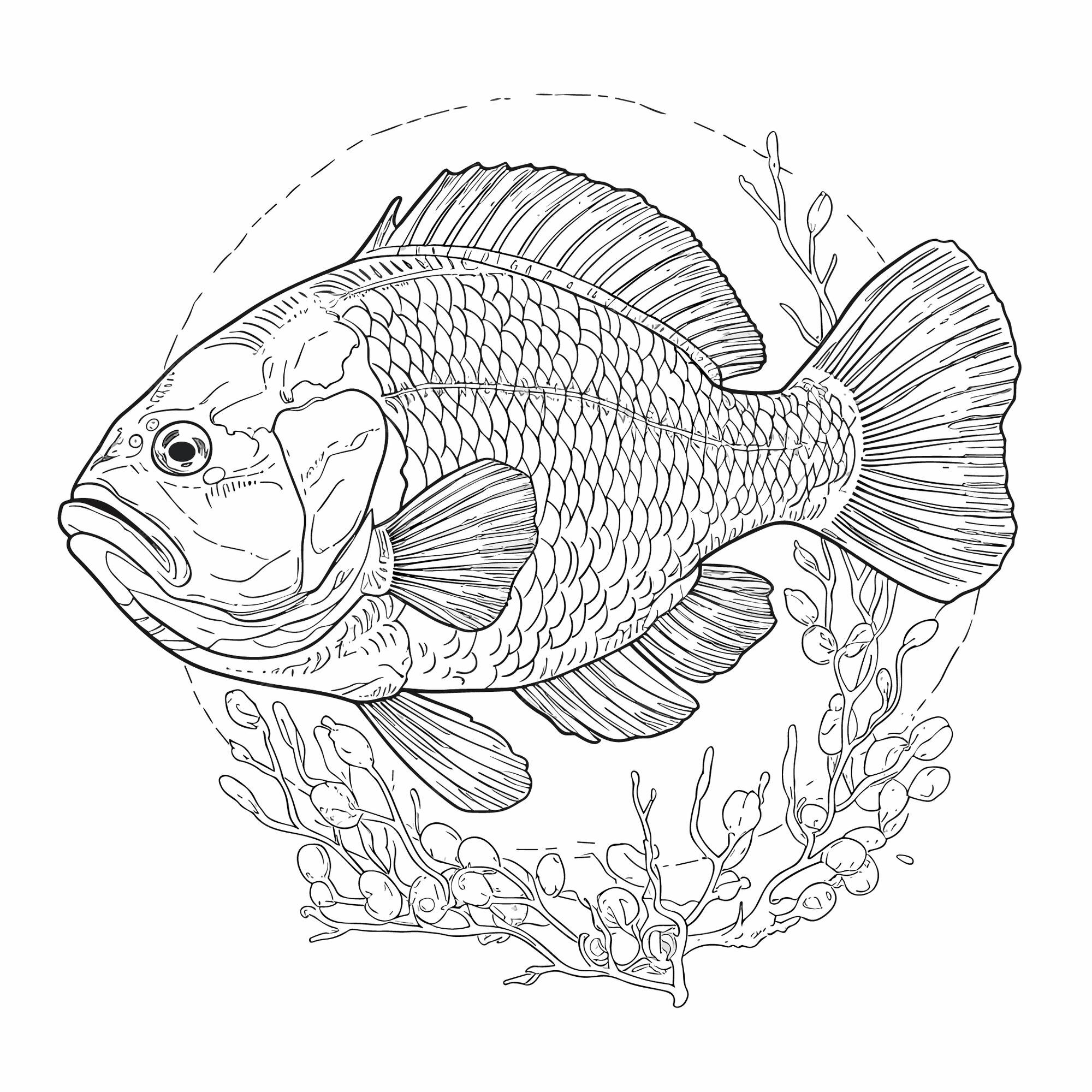 Premium vector a drawing of a fish that has the word fish on it