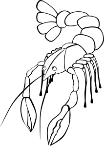 Crawfish b and w vector for free download
