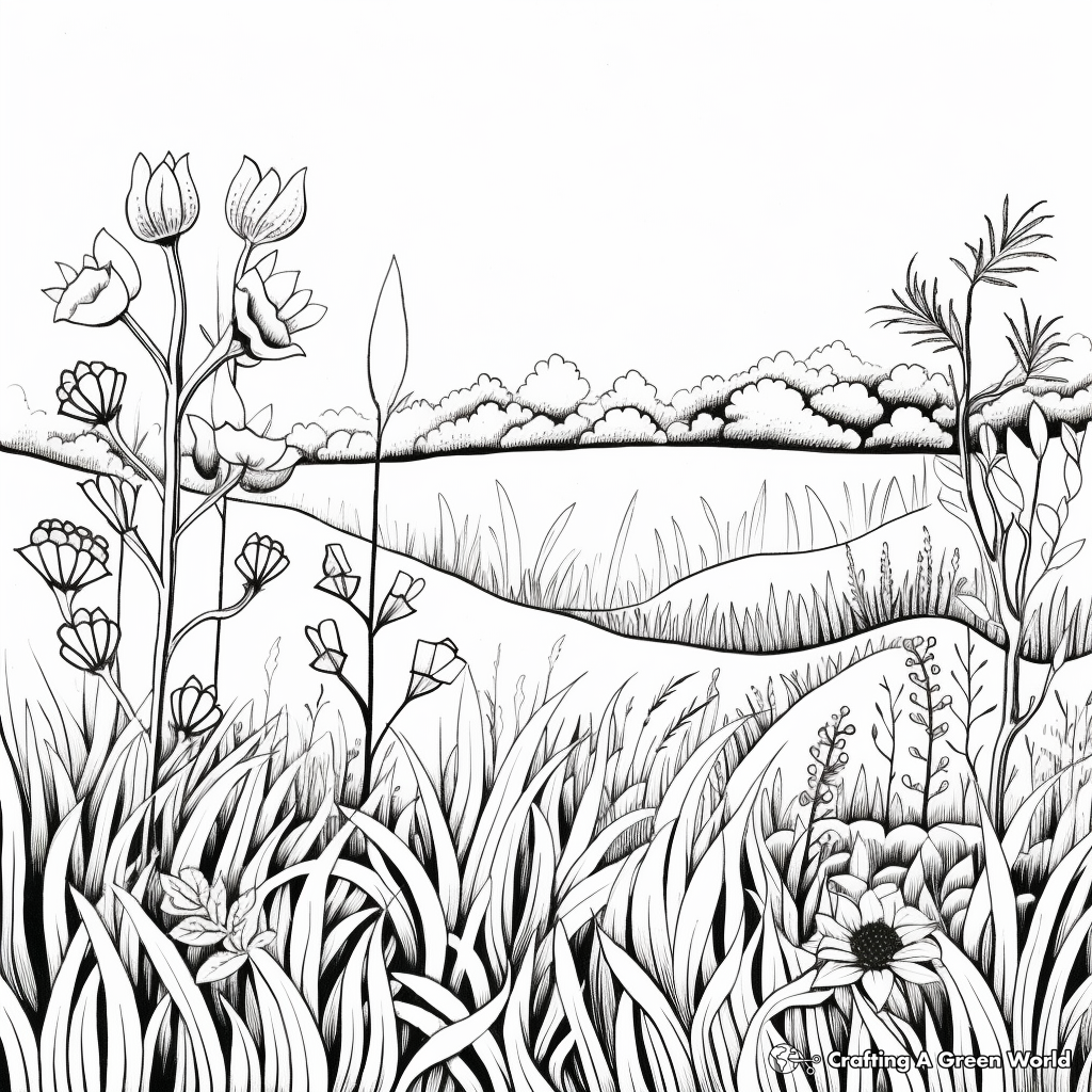 Grass coloring pages