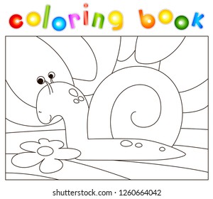 Cartoon snail crawling on grass coloring stock vector royalty free