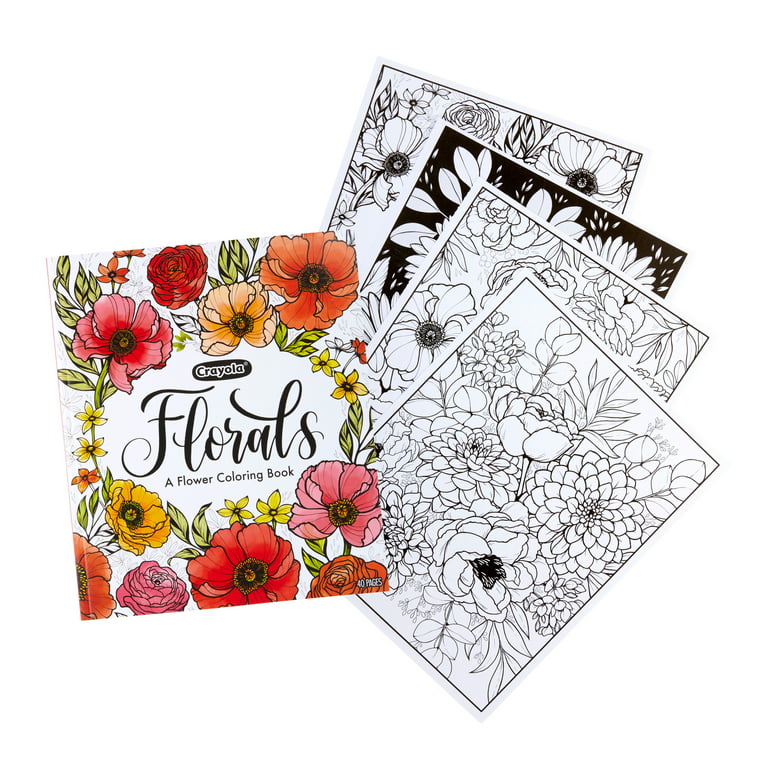 Crayola adult floral coloring book coloring pages