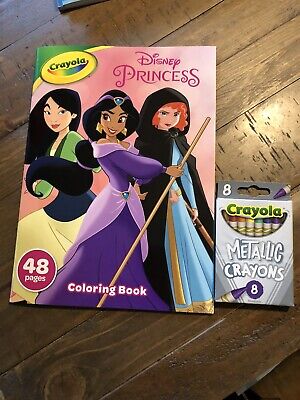 Crayola disney princessï coloring book pages new set wmetallic crayon box