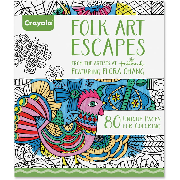 Crayola adult coloring folk art