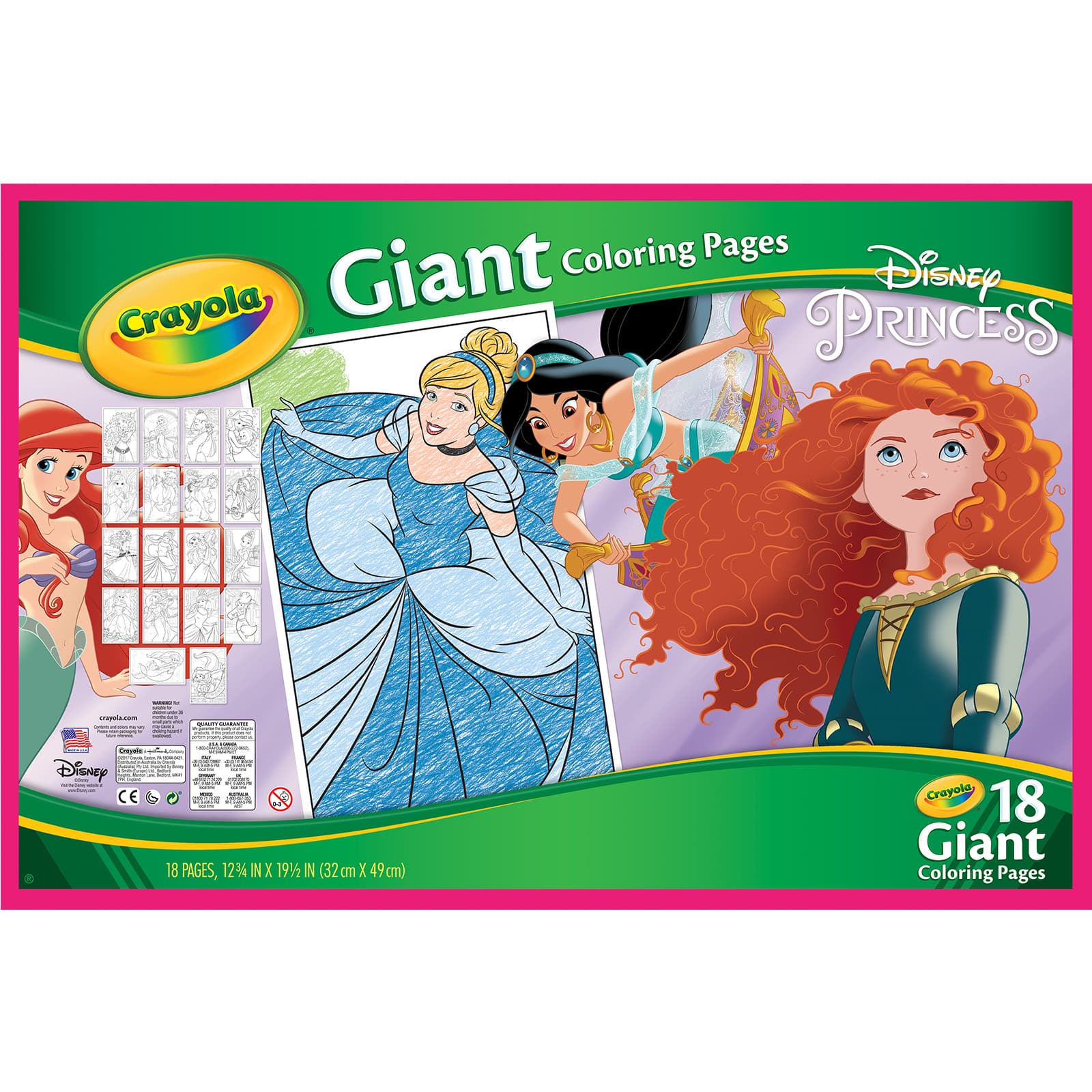 Packs ct total crayola disney princess giant coloring pages