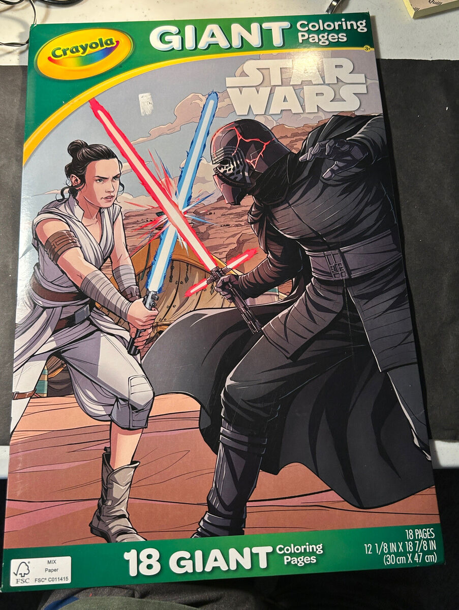 New crayola star wars giant coloring pages boba fett darth vader yoda