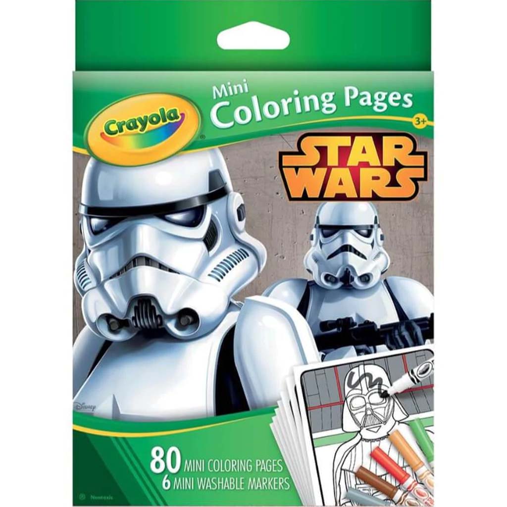 Crayola mini coloring book pages and washable markers star wars set