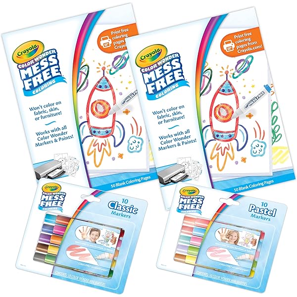 Crayola color wonder mess free coloring kit ct coloring pages mini markers holiday gift for kids toddlers toys games