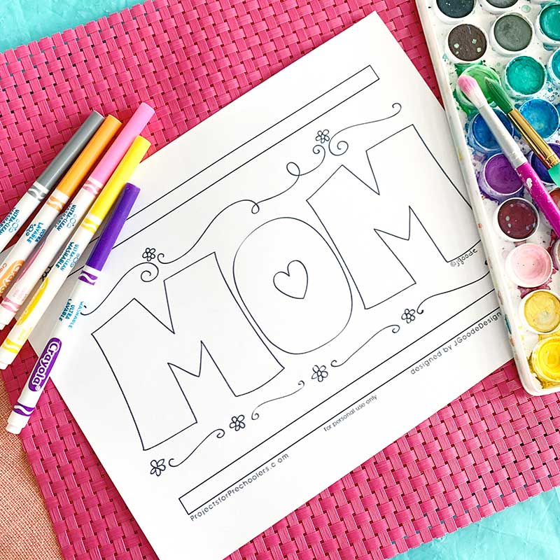 Mothers day coloring page