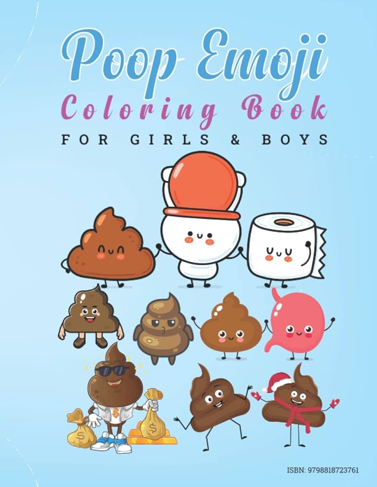 Poop emoji coloring book funny cute by tcg arun k