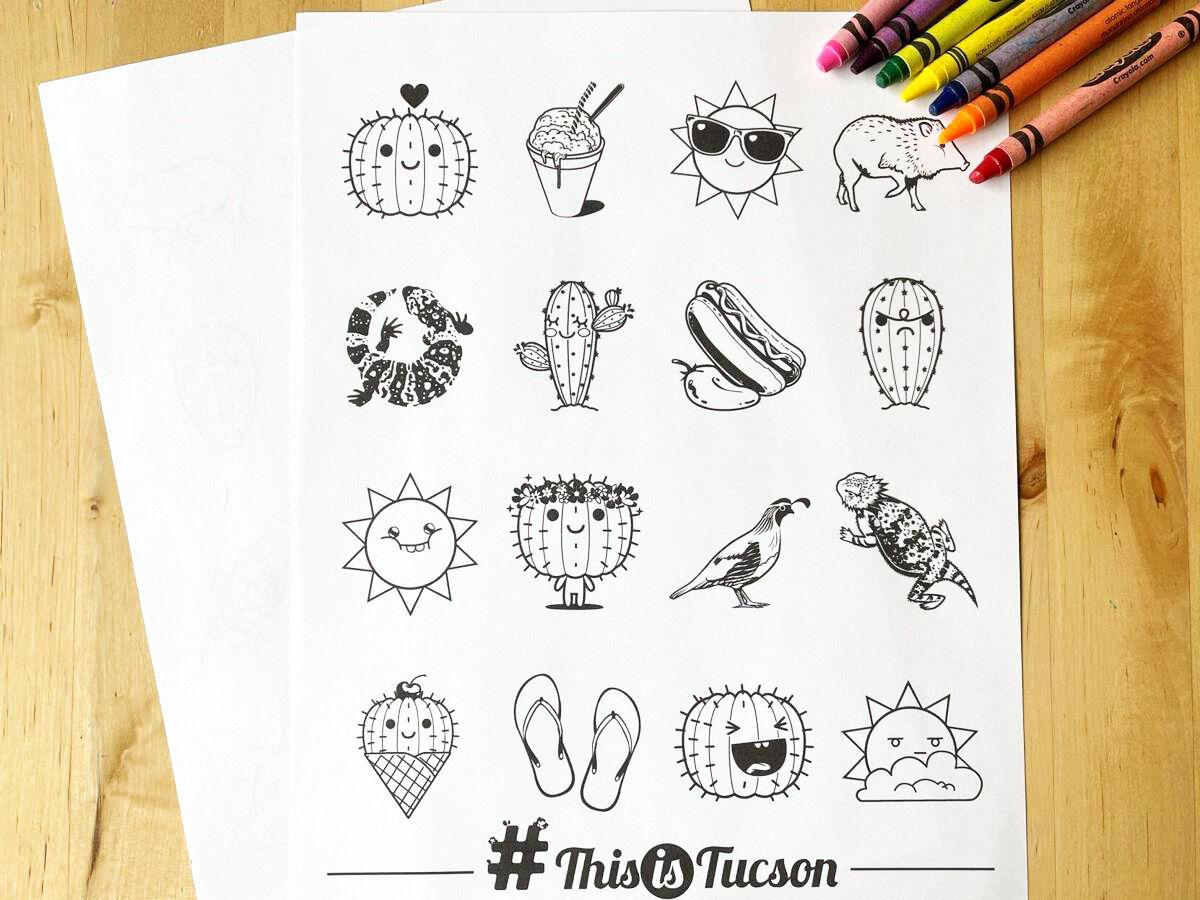 March exclusive tucson emoji coloring page bee a member to get it tucson life tucson